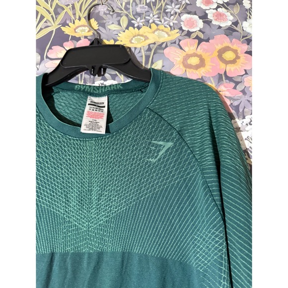 Gymshark Training Long Sleeve T Shirt Men Dark Green Athletic Fit - Picture 6 of 10